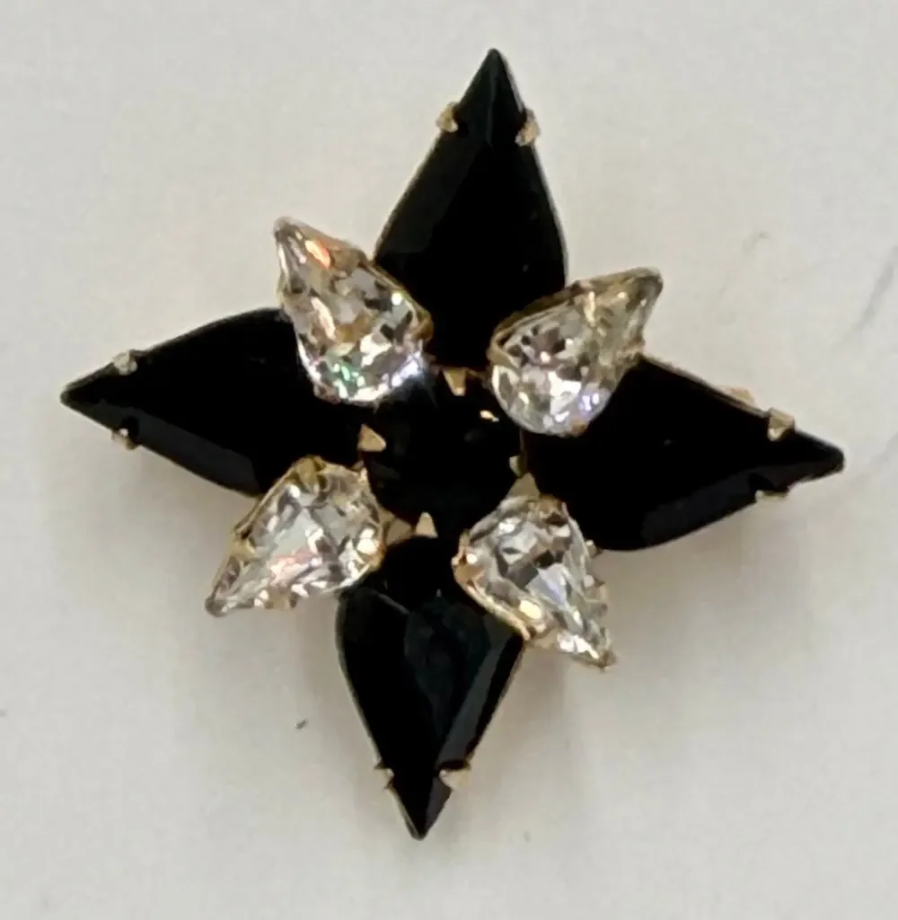 Vintage 1950s Albert Weiss Starburst Maltese Cross Brooch Pin